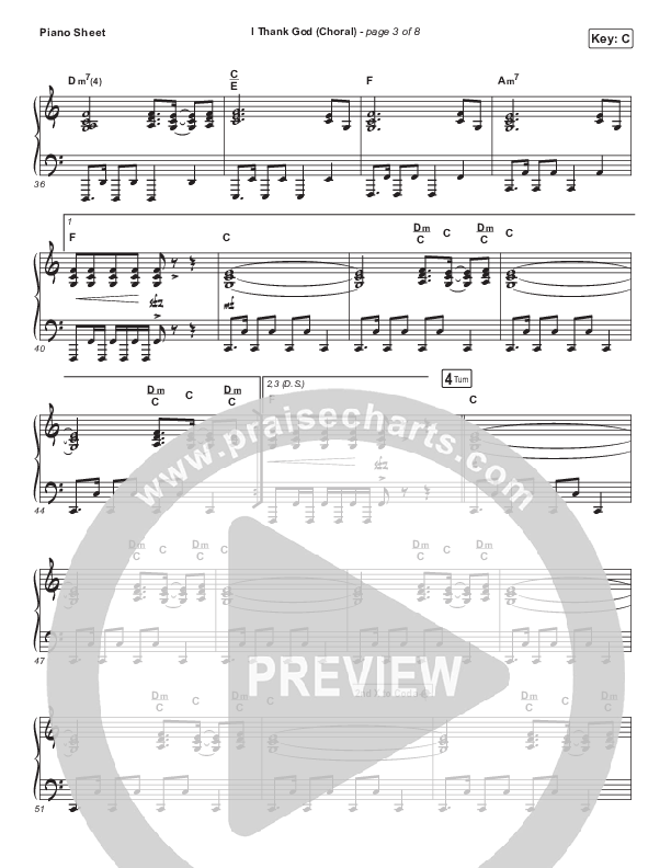 I Thank God (Choral Anthem SATB) Piano Sheet (Maverick City Music / Dante Bowe / Aaron Moses / Maryanne J. George / Chuck Butler / Arr. Luke Gambill)