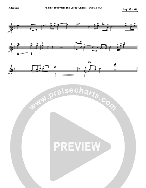 Psalm 150 (Praise The Lord) (Choral Anthem SATB) Alto Sax (Matt Boswell / Matt Papa / Keith & Kristyn Getty / Arr. Luke Gambill)