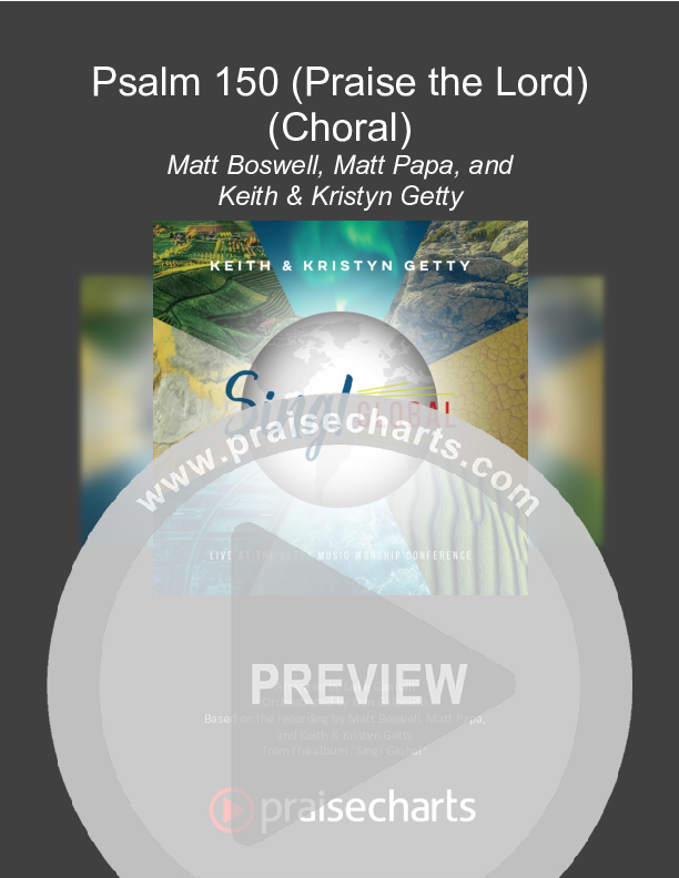 Psalm 150 (Praise The Lord) (Choral Anthem SATB) Orchestration (Matt Boswell / Matt Papa / Keith & Kristyn Getty / Arr. Luke Gambill)