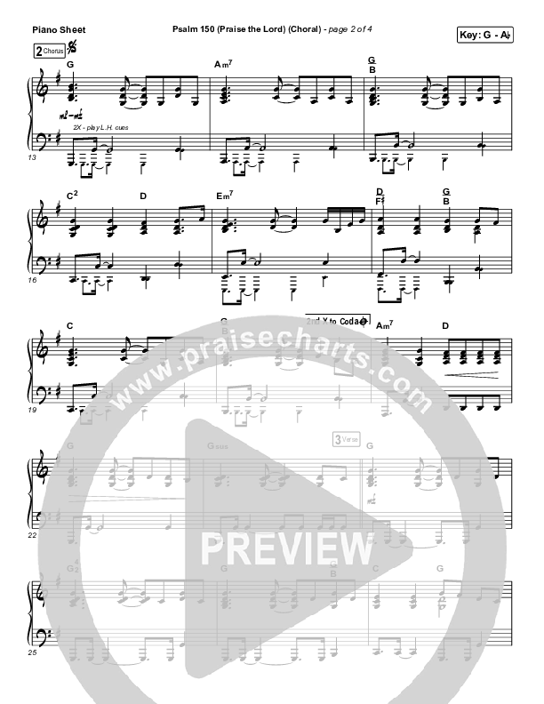 Psalm 150 (Praise The Lord) (Choral Anthem SATB) Piano Sheet (Matt Boswell / Matt Papa / Keith & Kristyn Getty / Arr. Luke Gambill)