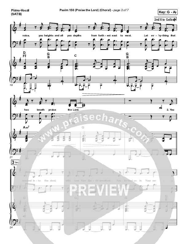 Psalm 150 (Praise The Lord) (Choral Anthem SATB) Piano/Vocal (SATB) (Matt Boswell / Matt Papa / Keith & Kristyn Getty / Arr. Luke Gambill)