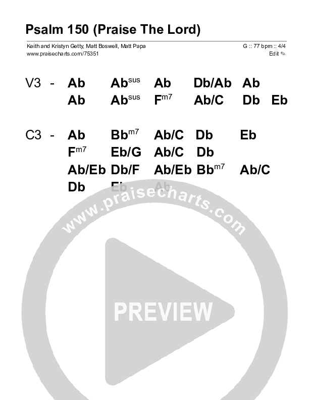 Psalm 150 (Praise The Lord) (Choral Anthem SATB) Stage Chart (Matt Boswell / Matt Papa / Keith & Kristyn Getty / Arr. Luke Gambill)