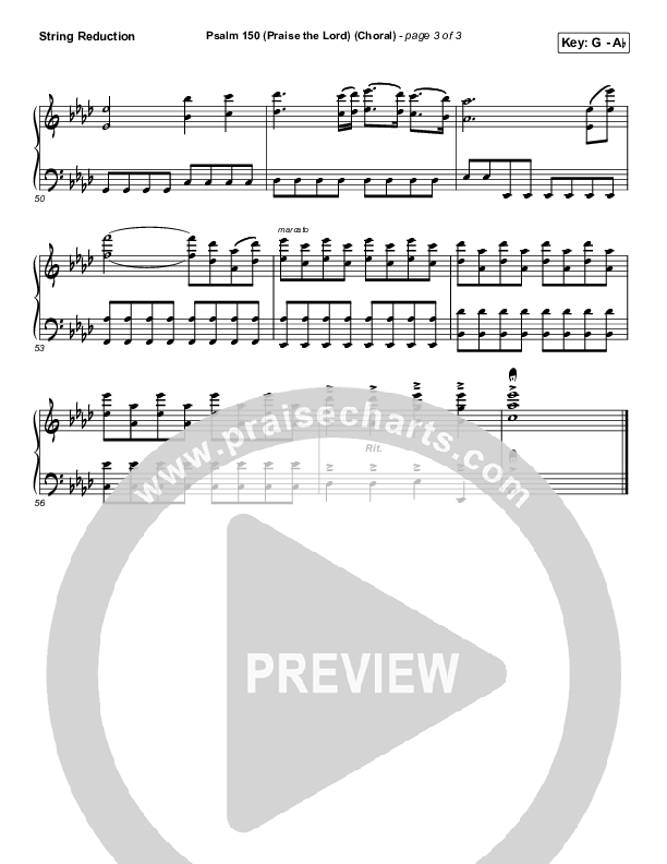 Psalm 150 (Praise The Lord) (Choral Anthem SATB) String Reduction (Matt Boswell / Matt Papa / Keith & Kristyn Getty / Arr. Luke Gambill)