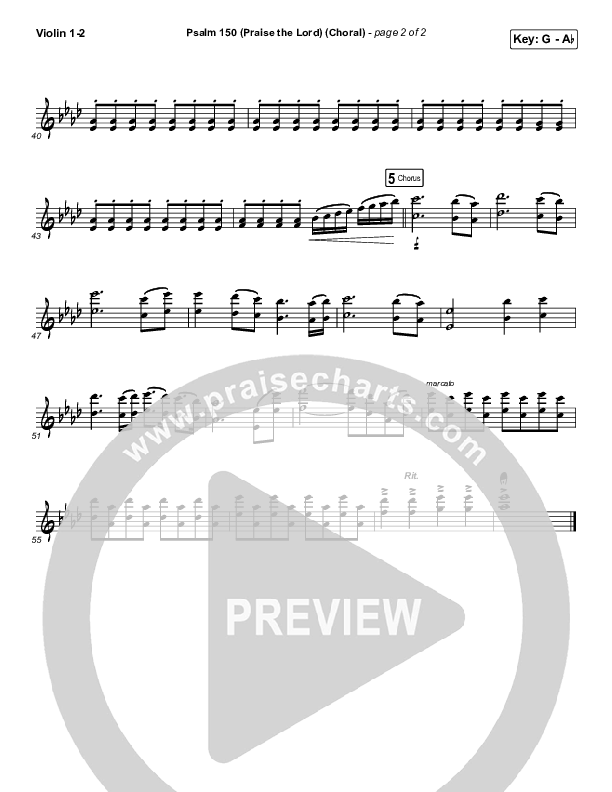 Psalm 150 (Praise The Lord) (Choral Anthem SATB) Violin 1/2 (Matt Boswell / Matt Papa / Keith & Kristyn Getty / Arr. Luke Gambill)