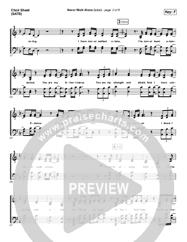 Never Walk Alone (Live) Choir Vocals (SATB) (Hillsong Worship)
