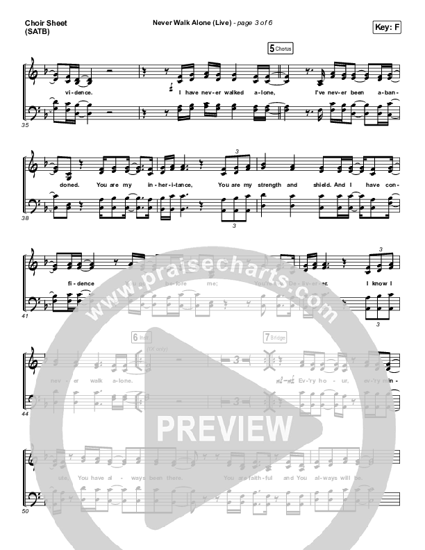 Never Walk Alone (Live) Choir Vocals (SATB) (Hillsong Worship)