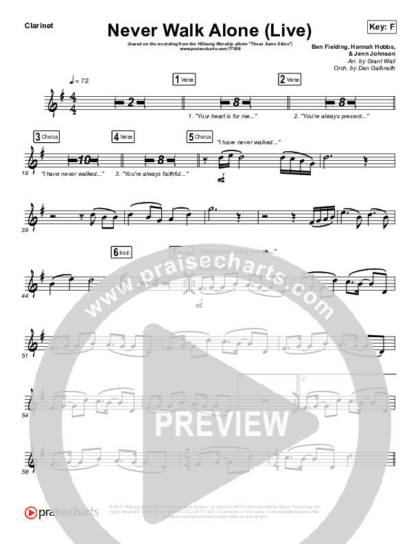 Never Walk Alone (Live) Wind Pack (Hillsong Worship)