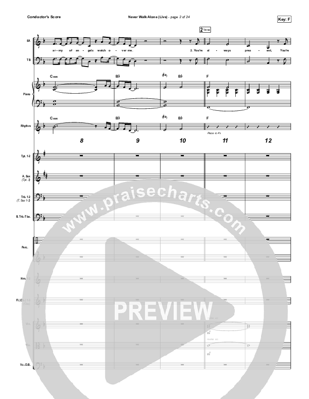 Never Walk Alone (Live) Conductor's Score (Hillsong Worship)