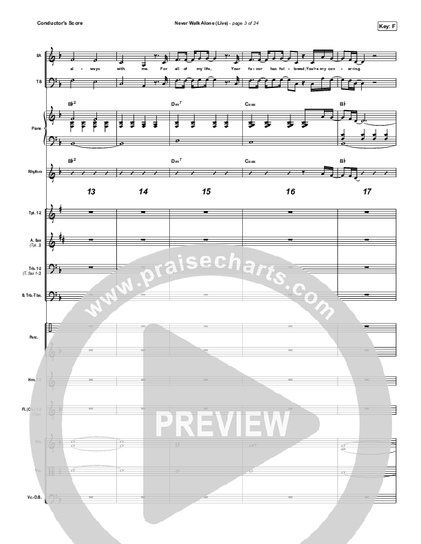 Never Walk Alone (Live) Conductor's Score (Hillsong Worship)