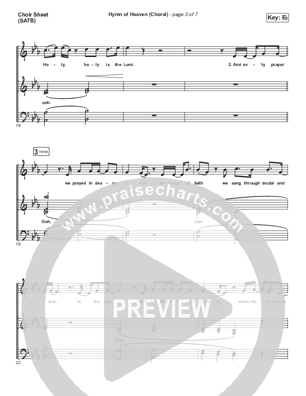 Hymn Of Heaven (Choral Anthem SATB) Choir Sheet (SATB) (Phil Wickham / Arr. Luke Gambill)