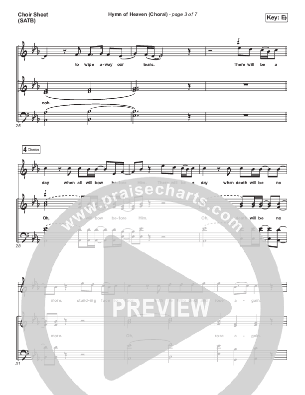 Hymn Of Heaven (Choral Anthem SATB) Choir Vocals (SATB) (Phil Wickham / Arr. Luke Gambill)