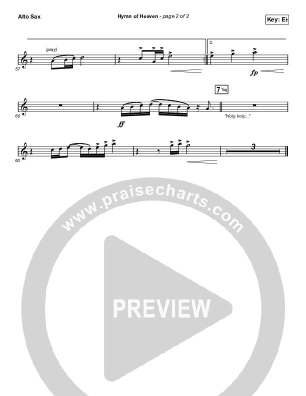 Hymn Of Heaven (Choral Anthem SATB) Alto Sax (Phil Wickham / Arr. Luke Gambill)