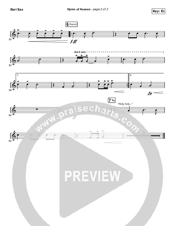 Hymn Of Heaven (Choral Anthem SATB) Bari Sax (Phil Wickham / Arr. Luke Gambill)
