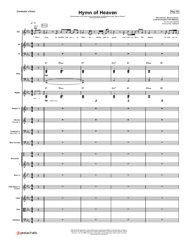 Hymn Of Heaven (Choral Anthem SATB) Conductor's Score (Phil Wickham / Arr. Luke Gambill)