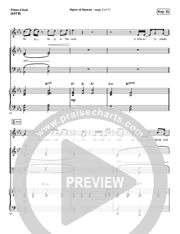 Hymn Of Heaven (Choral Anthem SATB) Piano/Choir (SATB) (Phil Wickham / Arr. Luke Gambill)