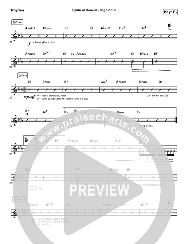Hymn Of Heaven (Choral Anthem SATB) Rhythm Chart (Phil Wickham / Arr. Luke Gambill)