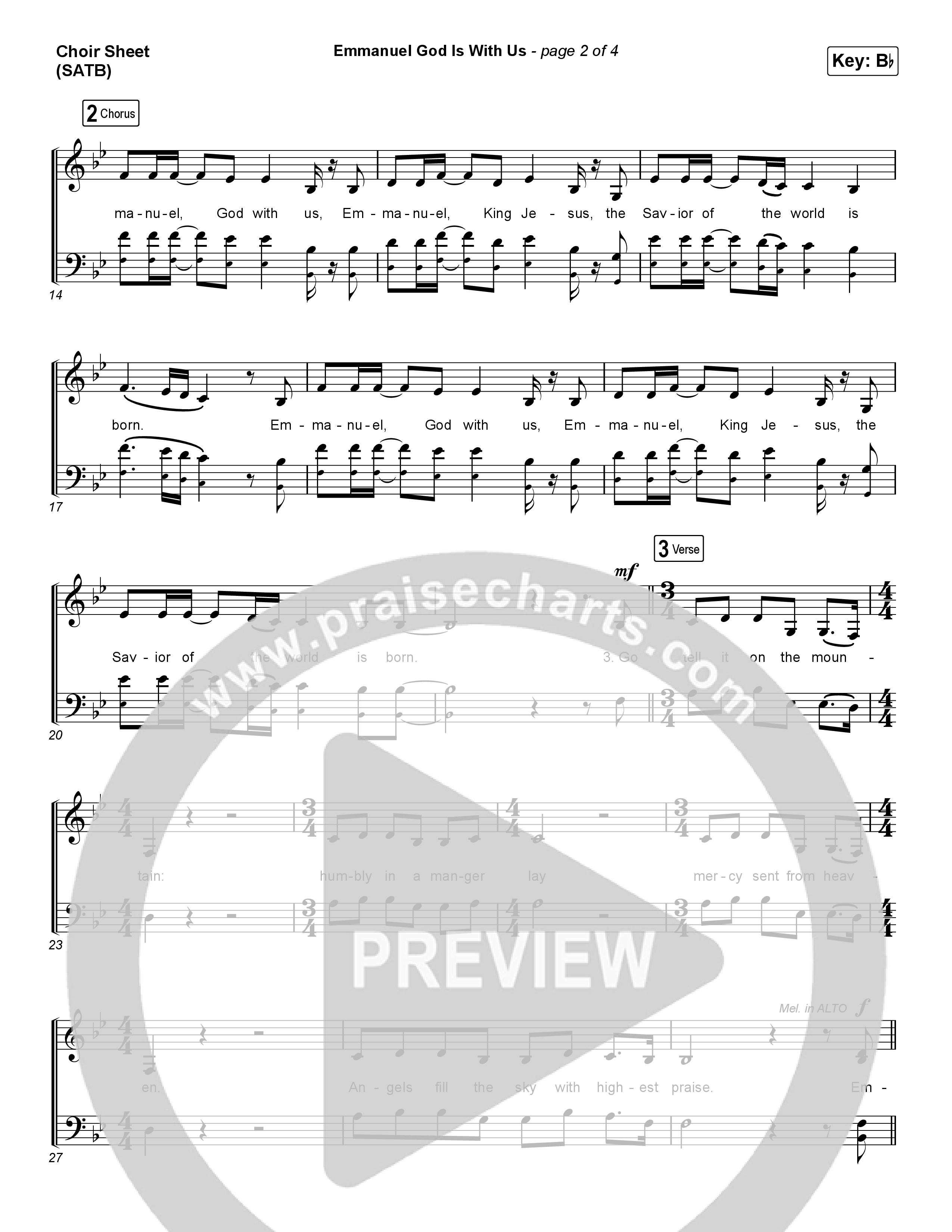 Emmanuel God With Us (Choral Anthem SATB) Choir Vocals (SATB) (Chris Tomlin / Arr. Luke Gambill)