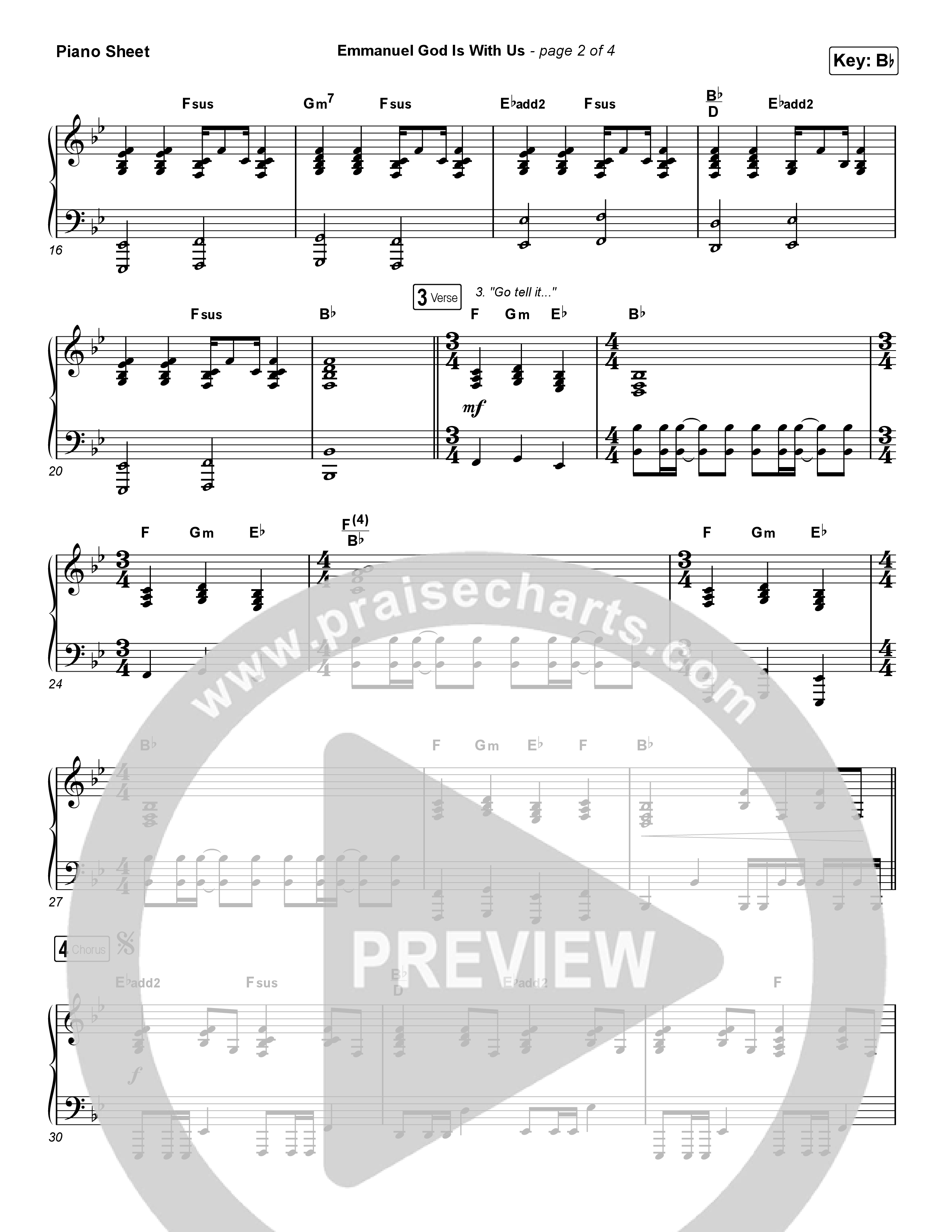 Emmanuel God With Us (Choral Anthem SATB) Piano Sheet (Chris Tomlin / Arr. Luke Gambill)