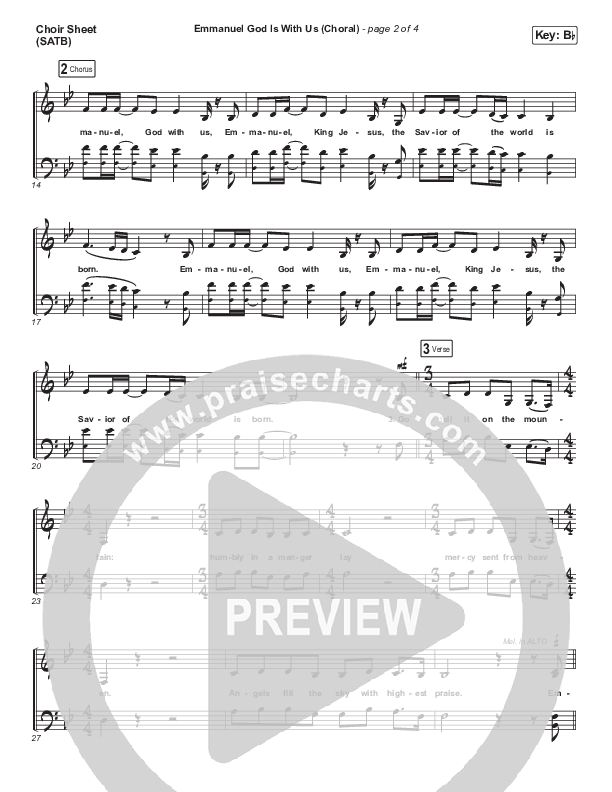 Emmanuel God With Us (Choral) Choir Sheet (SATB) (PraiseCharts Choral / Arr. Luke Gambill / Chris Tomlin)