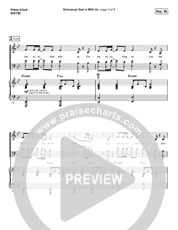 Emmanuel God With Us (Choral Anthem SATB) Piano/Choir (SATB) (Chris Tomlin / Arr. Luke Gambill)