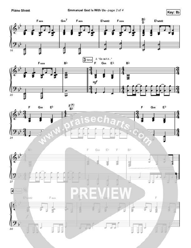 Emmanuel God With Us (Choral Anthem SATB) Piano Sheet (Chris Tomlin / Arr. Luke Gambill)