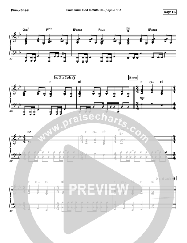 Emmanuel God With Us (Choral Anthem SATB) Piano Sheet (Chris Tomlin / Arr. Luke Gambill)