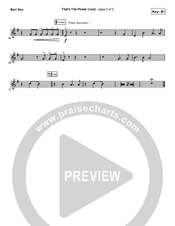 That's The Power (Live) Bari Sax (Hillsong Worship)