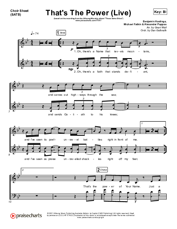 That's The Power (Live) Choir Vocals (SATB) (Hillsong Worship)