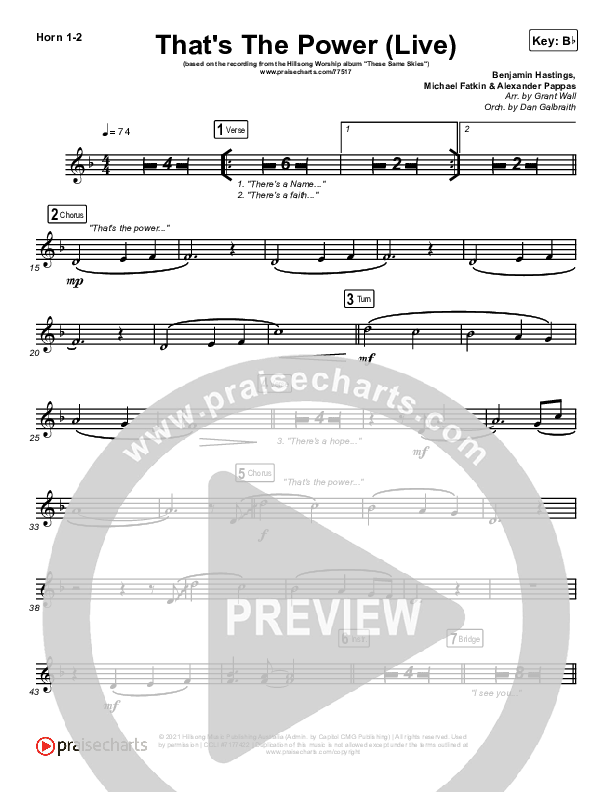 That's The Power (Live) French Horn 1/2 (Hillsong Worship)