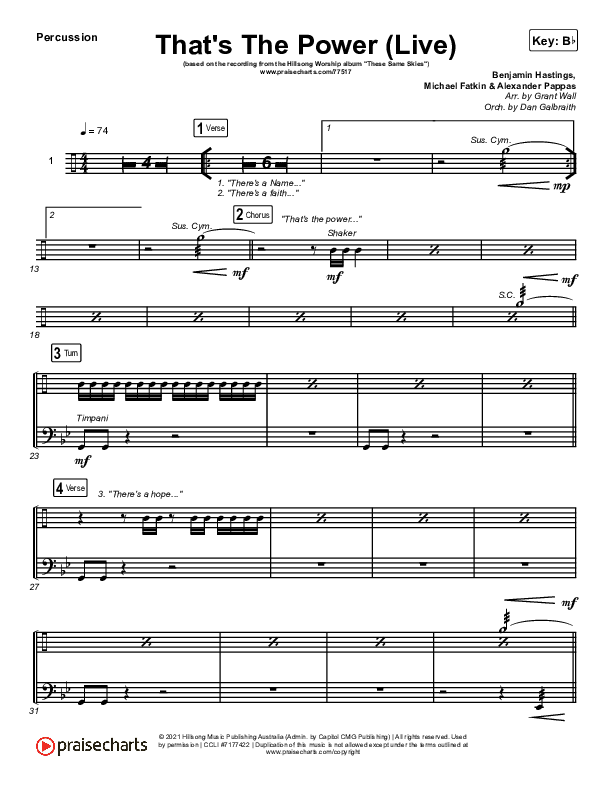 That's The Power (Live) Percussion (Hillsong Worship)