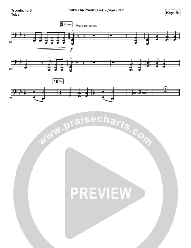 That's The Power (Live) Trombone 3/Tuba (Hillsong Worship)