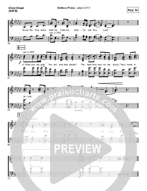 Endless Praise Choir Sheet (SATB) (Charity Gayle)