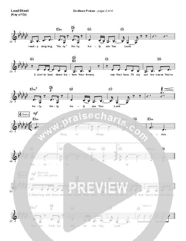 Endless Praise Lead Sheet (Melody) (Charity Gayle)