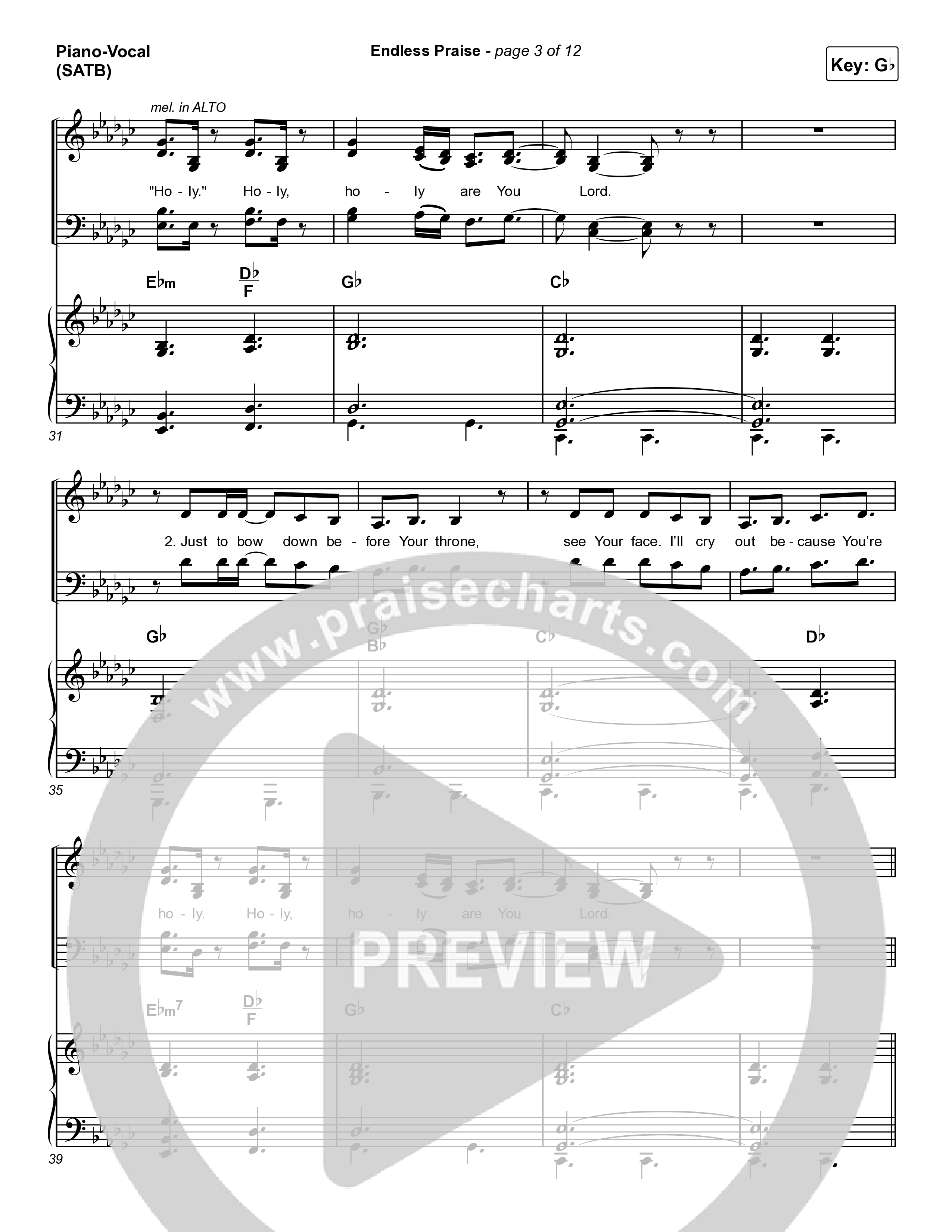 Endless Praise Piano/Vocal (SATB) (Charity Gayle)