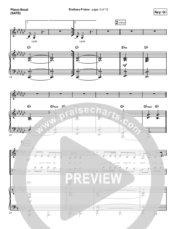 Endless Praise Piano/Vocal (SATB) (Charity Gayle)