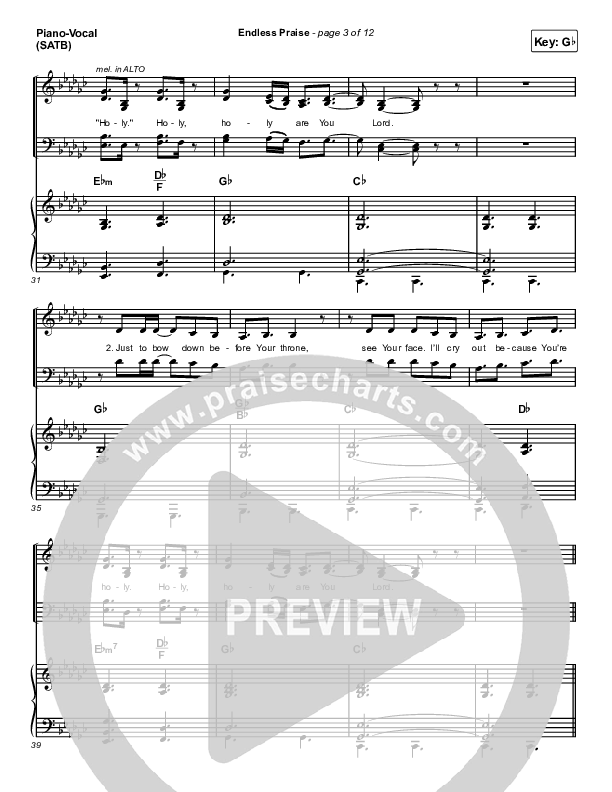 Endless Praise Piano/Vocal (SATB) (Charity Gayle)