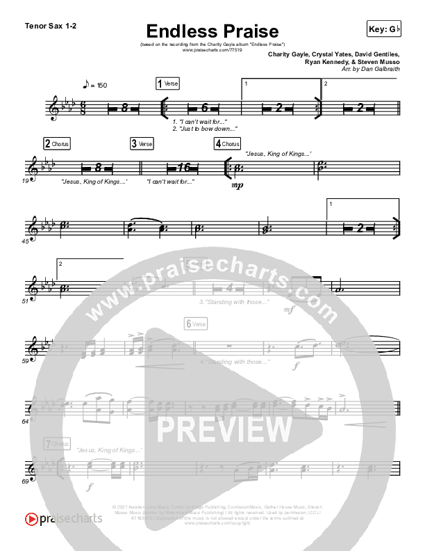 Endless Praise Tenor Sax 1,2 (Charity Gayle)