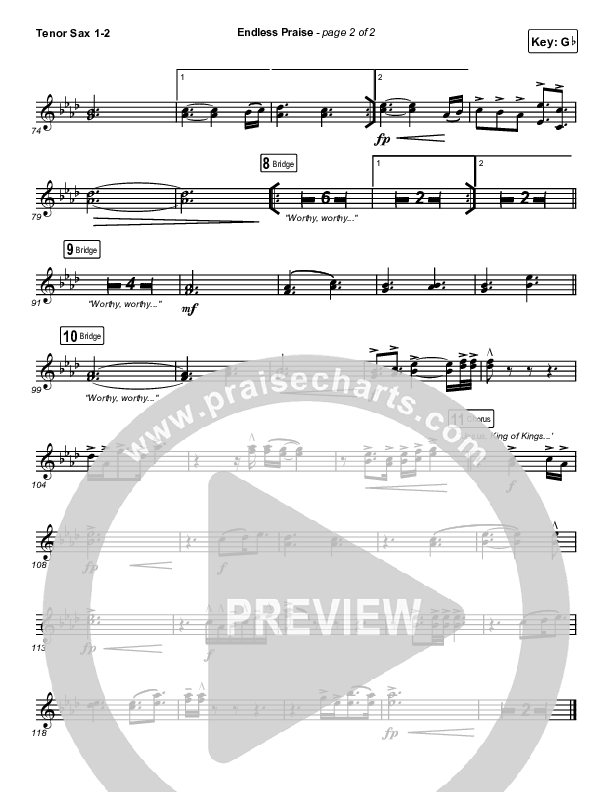 Endless Praise Tenor Sax 1,2 (Charity Gayle)