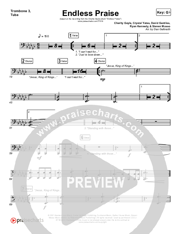 Endless Praise Trombone 3/Tuba (Charity Gayle)