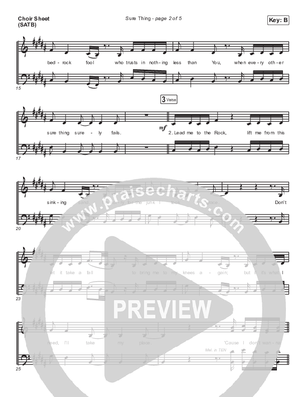 Sure Thing Choir Sheet (SATB) (Hillsong UNITED)