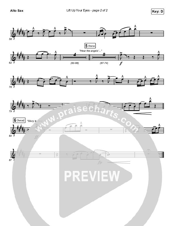 Lift Up Your Eyes Alto Sax (Danny Gokey)