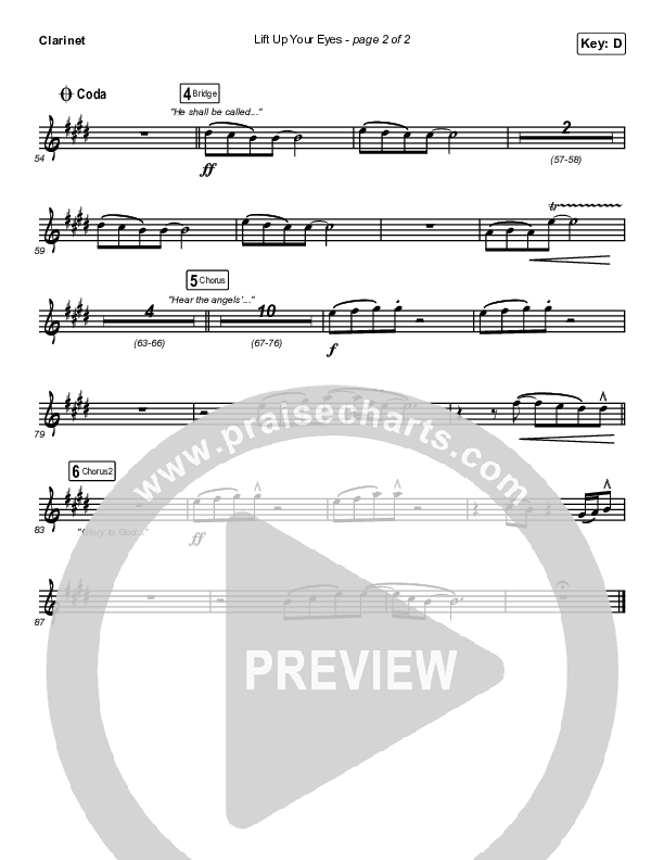 Lift Up Your Eyes Clarinet (Danny Gokey)