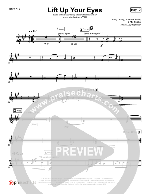 Lift Up Your Eyes French Horn 1/2 (Danny Gokey)