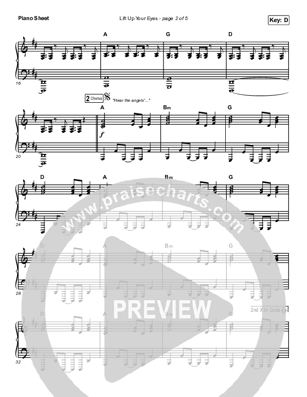 Lift Up Your Eyes Piano Sheet (Print Only) (Danny Gokey)