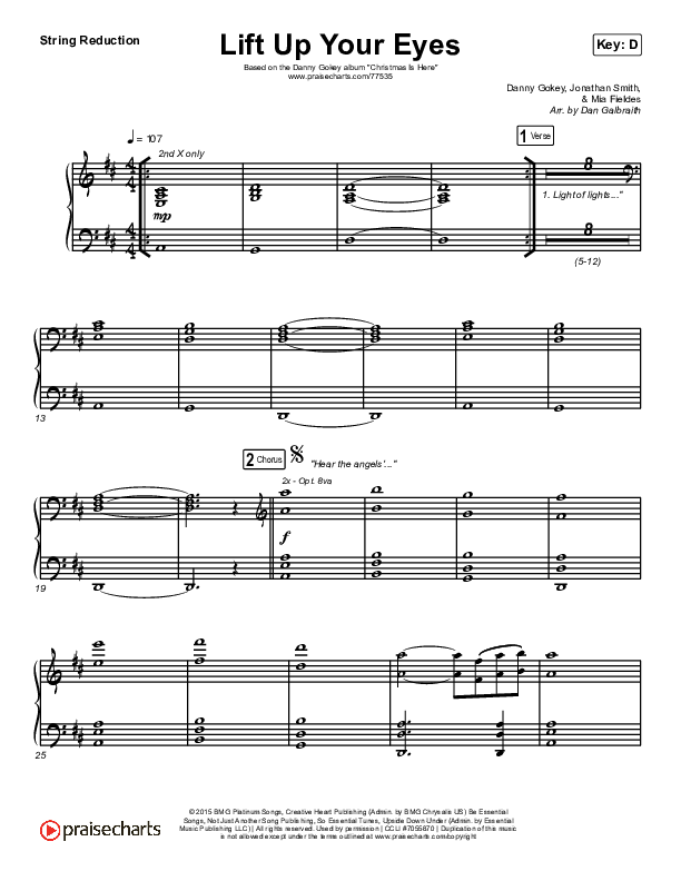 Lift Up Your Eyes String Reduction (Danny Gokey)