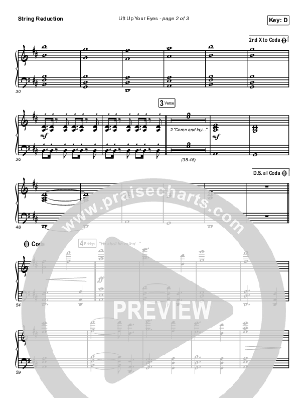 Lift Up Your Eyes String Reduction (Danny Gokey)