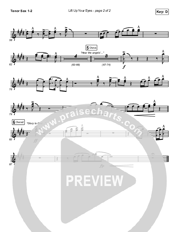 Lift Up Your Eyes Tenor Sax 1/2 (Danny Gokey)
