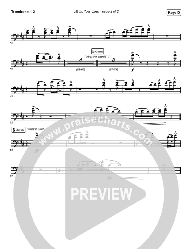 Lift Up Your Eyes Trombone 1/2 (Danny Gokey)