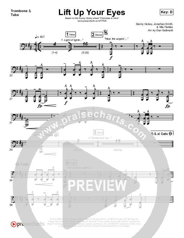 Lift Up Your Eyes Trombone 3/Tuba (Danny Gokey)