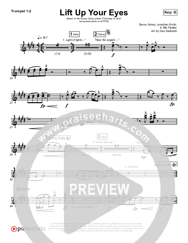 Lift Up Your Eyes Trumpet 1,2 (Danny Gokey)